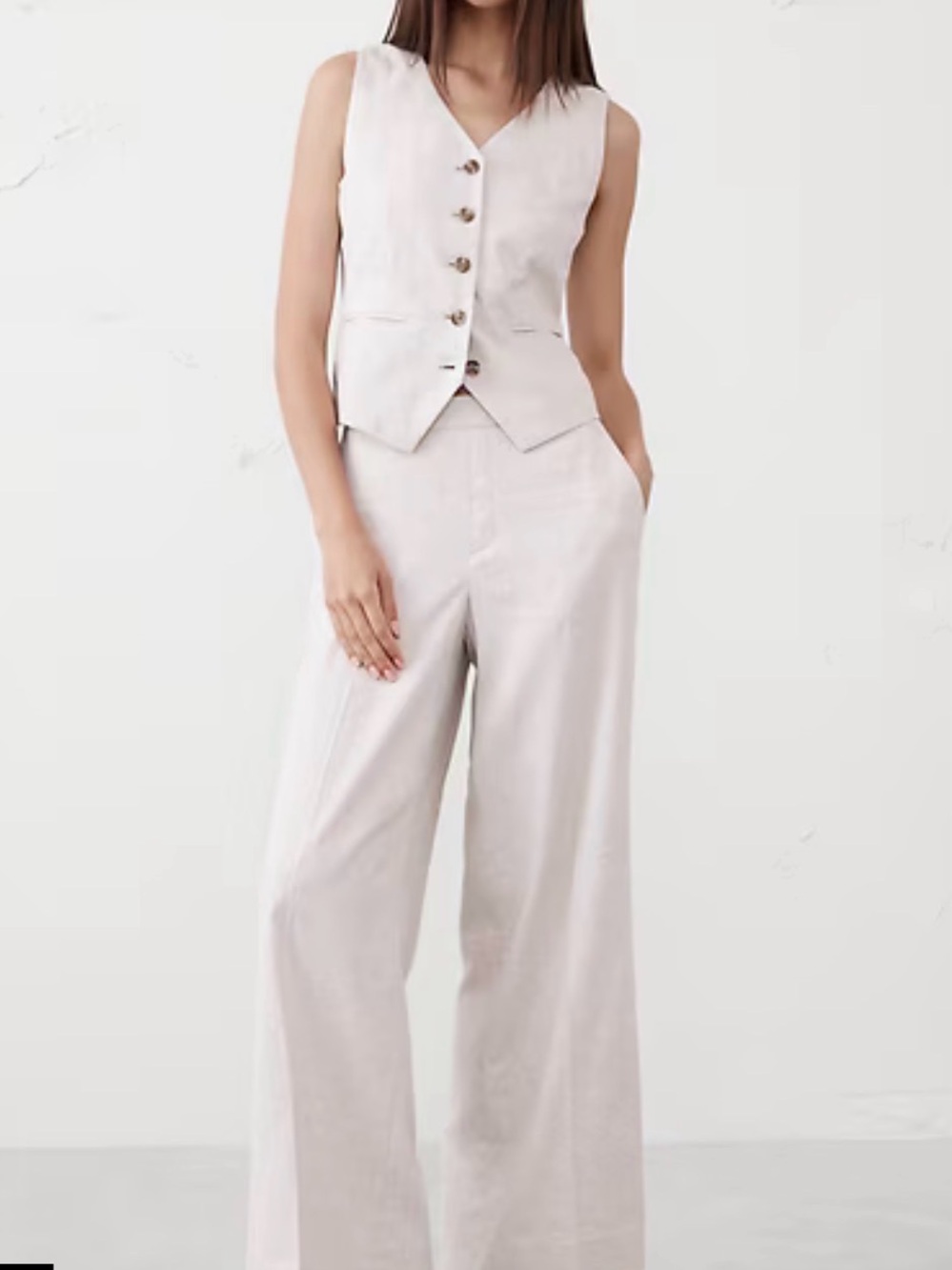 Banana Republic Factory Hayden Wide-Leg Pants in Flax S